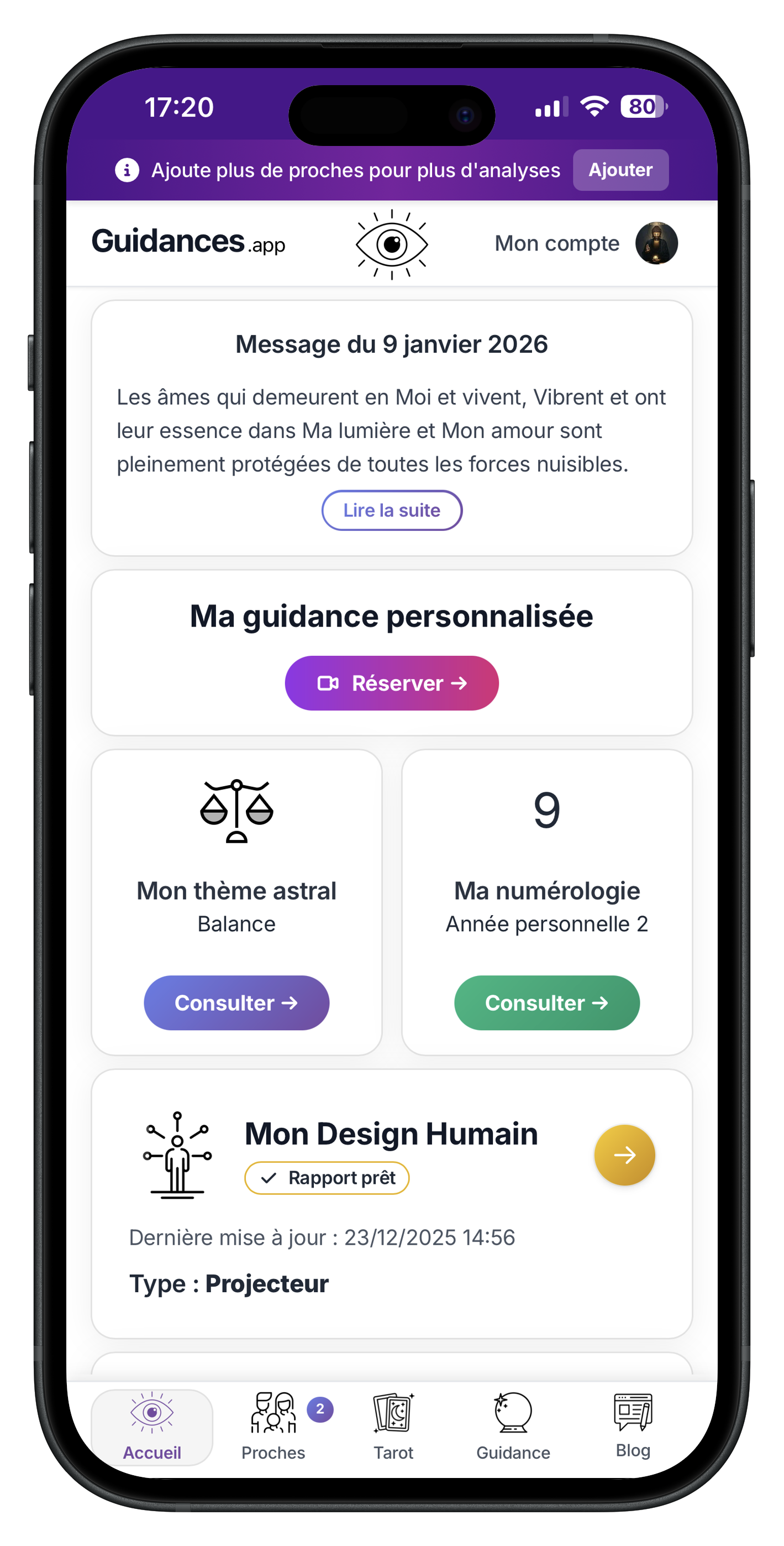 Guidances.app - Application de guidance personnalisée